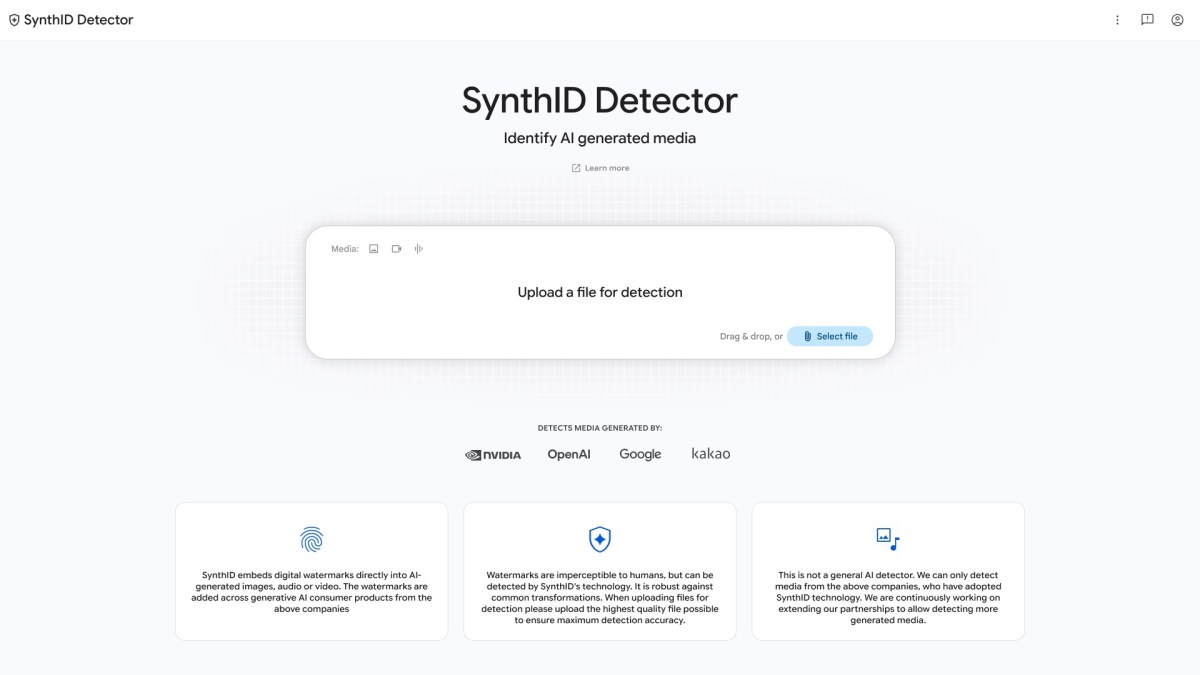 سایت SynthID گوگل