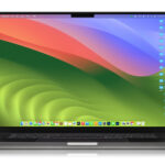 Promotional shot of the latest MacBook Pro model.